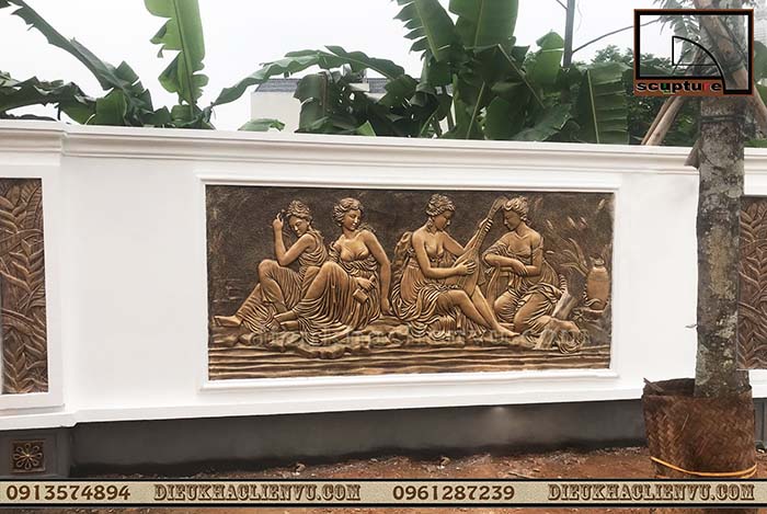  Điêu khắc Liên Vũ- thiết kế, thi công phù điêu sân vườn